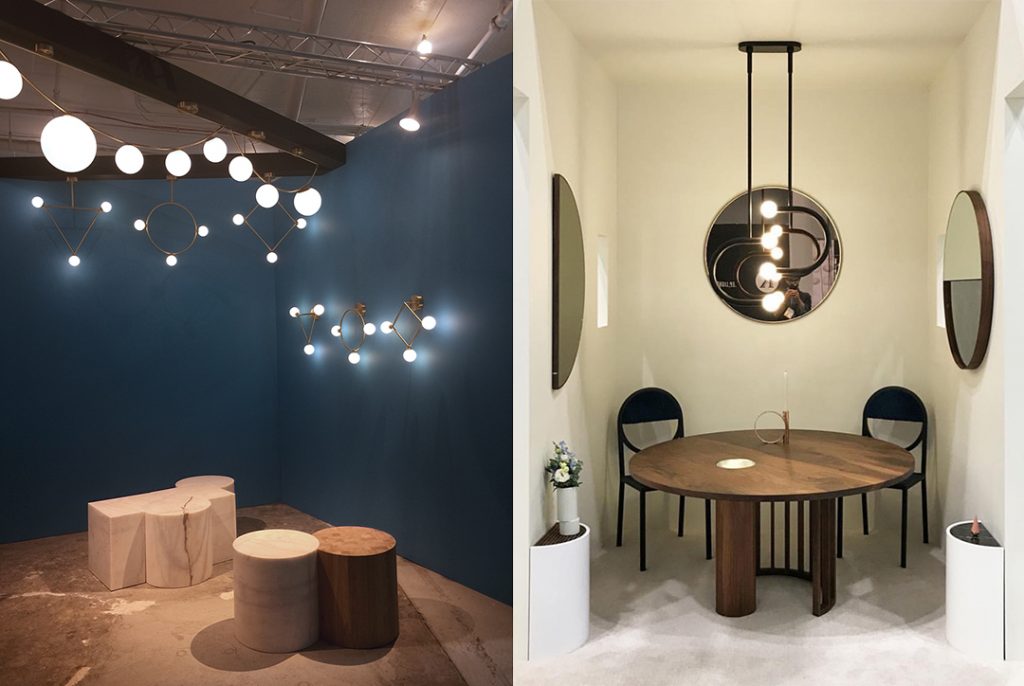 Left: Areti at Sight Unseen Offsite, Right: Bower at ICFF