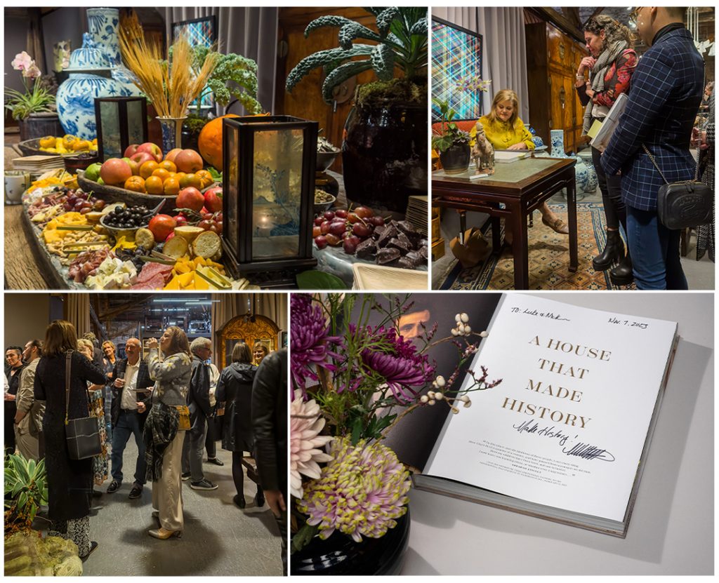photos of the MK Pritzker book signing event at PAGODA RED